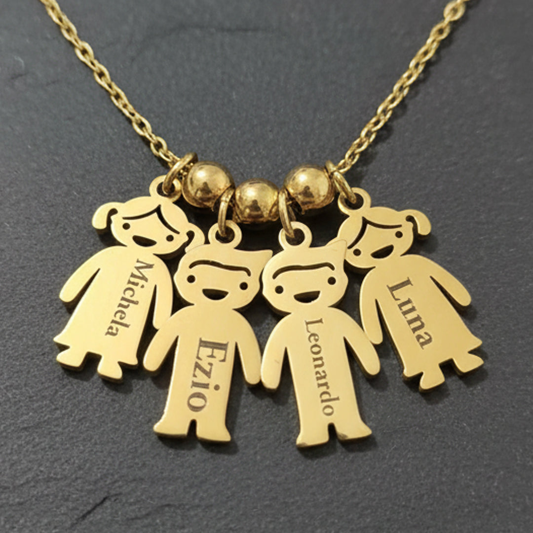 Collana Personalizzata con Ciondoli Charm Bambini  – Acciaio Inossidabile