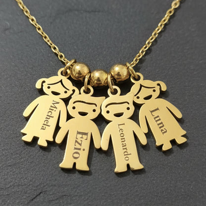Collana Personalizzata con Ciondoli Charm Bambini  – Acciaio Inossidabile