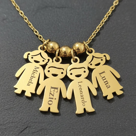 Collana Personalizzata con Ciondoli Charm Bambini  – Acciaio Inossidabile