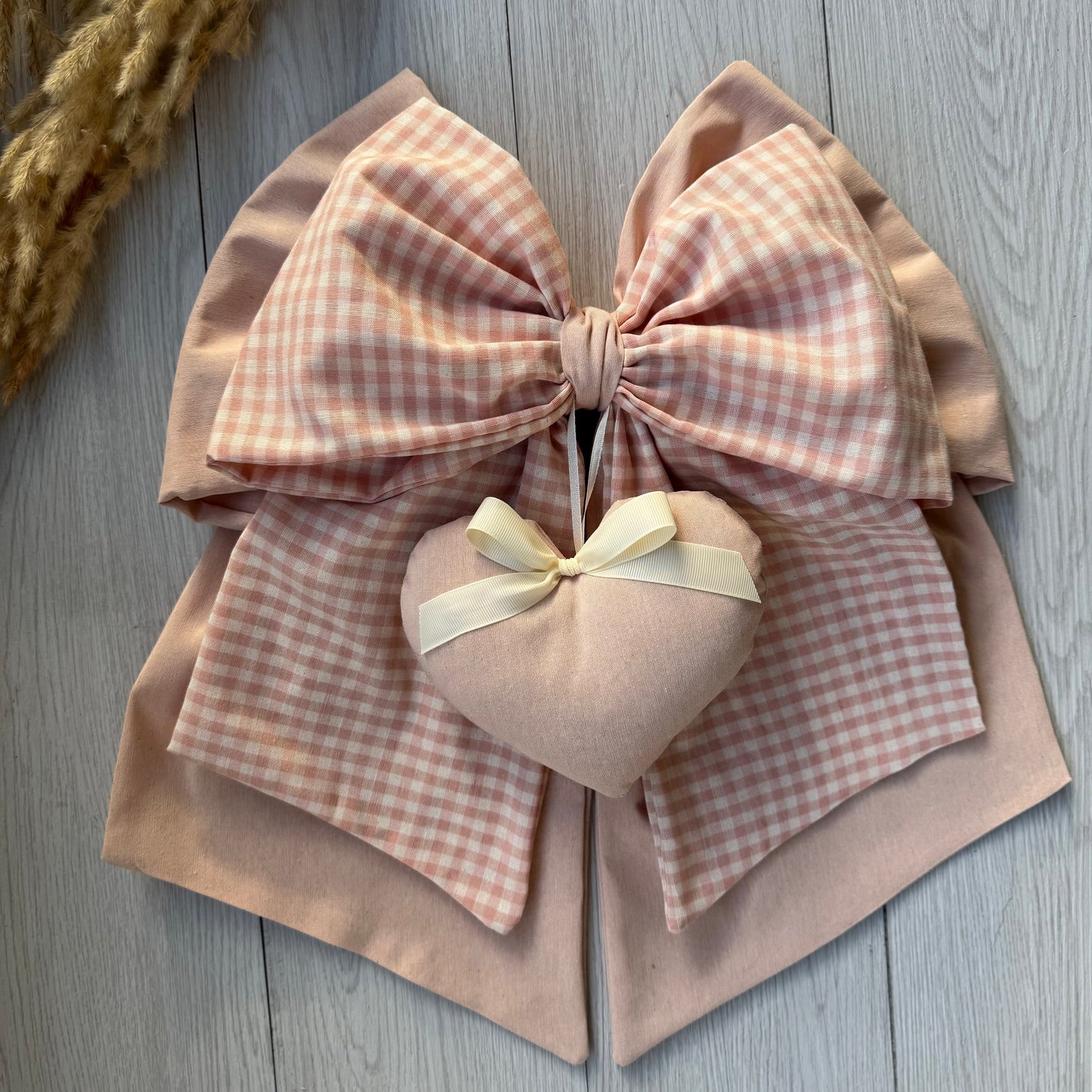 Fiocco Nascita Doppia Stoffa Personalizzato con cuori