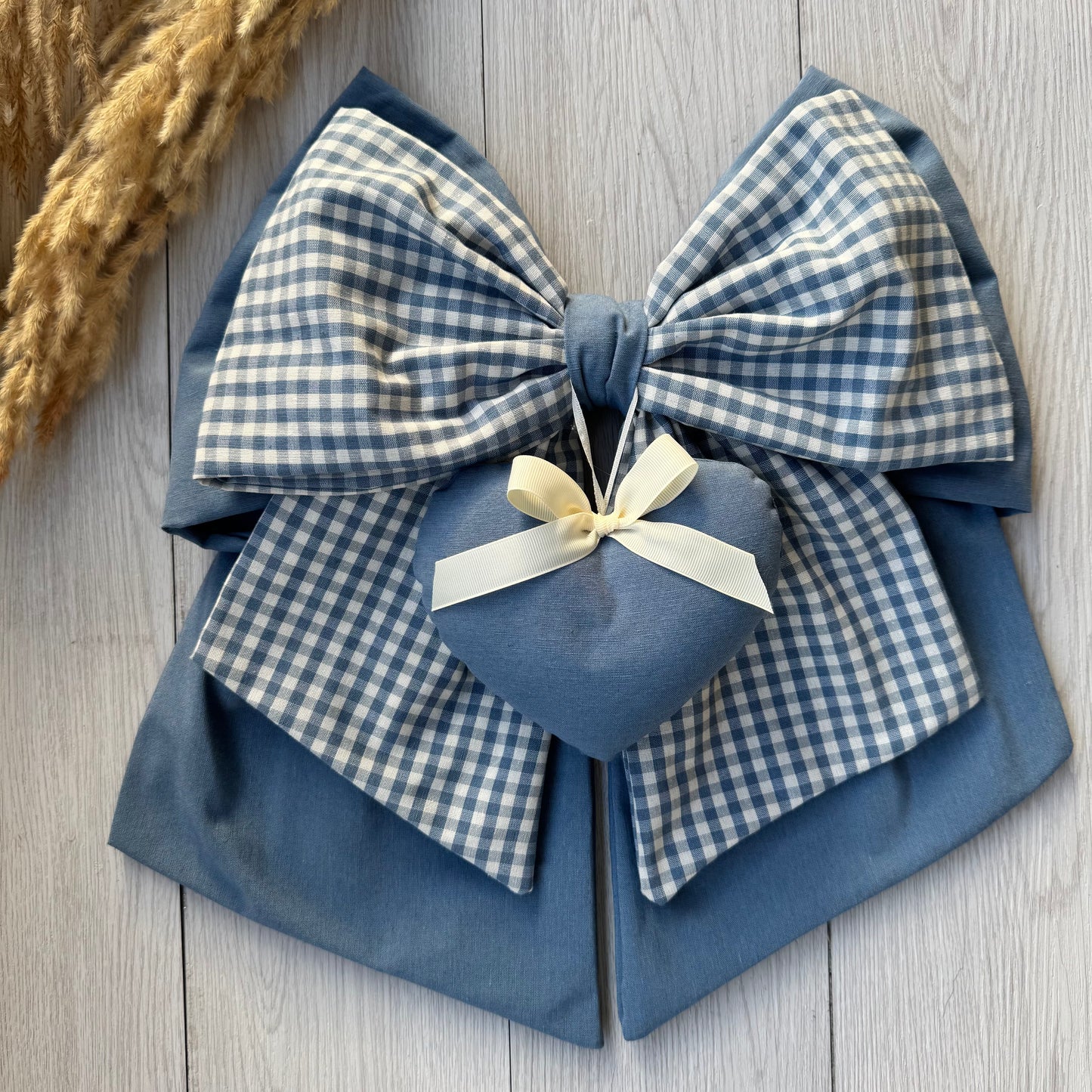 Fiocco Nascita Doppia Stoffa Personalizzato con cuori