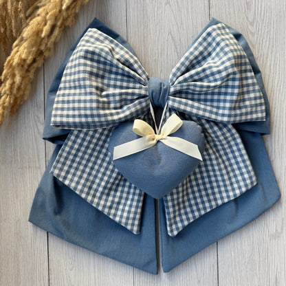 Fiocco Nascita Doppia Stoffa Personalizzato con cuori