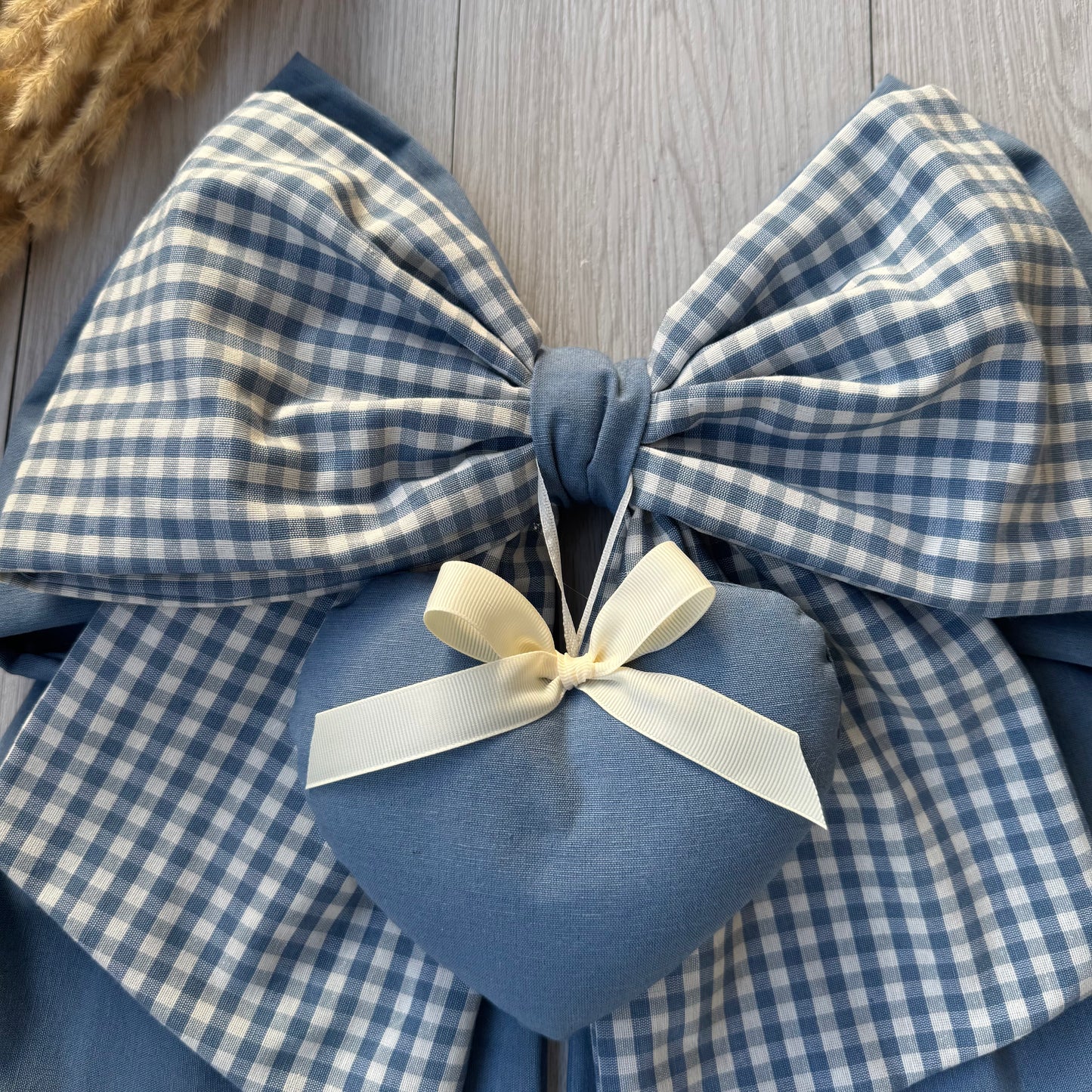 Fiocco Nascita Doppia Stoffa Personalizzato con cuori