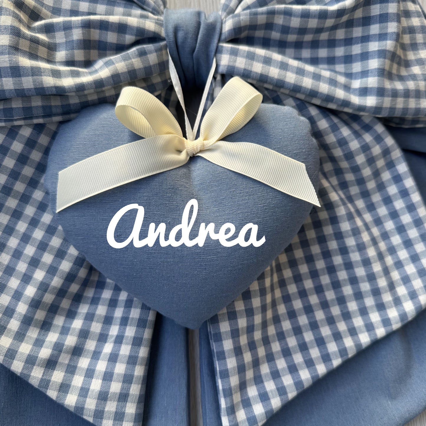 Fiocco Nascita Doppia Stoffa Personalizzato con cuori