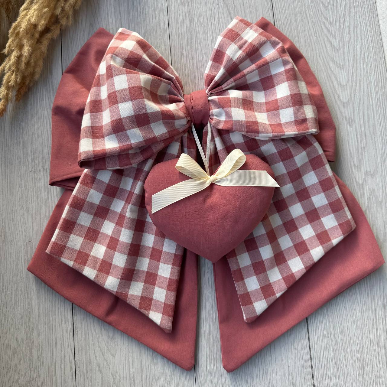 Fiocco Nascita Doppia Stoffa Personalizzato con cuori