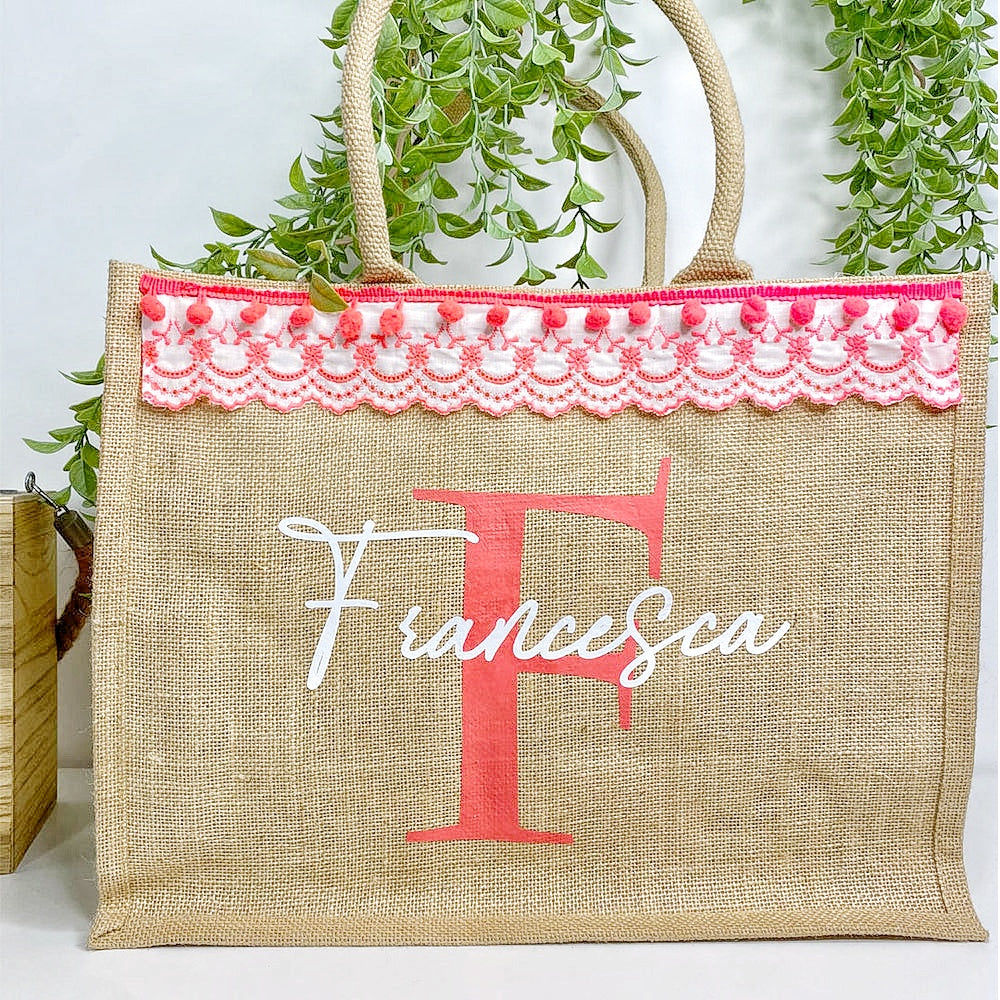 BORSA PERSONALIZZATA JUTA BORSA mare JUTA personalizzata